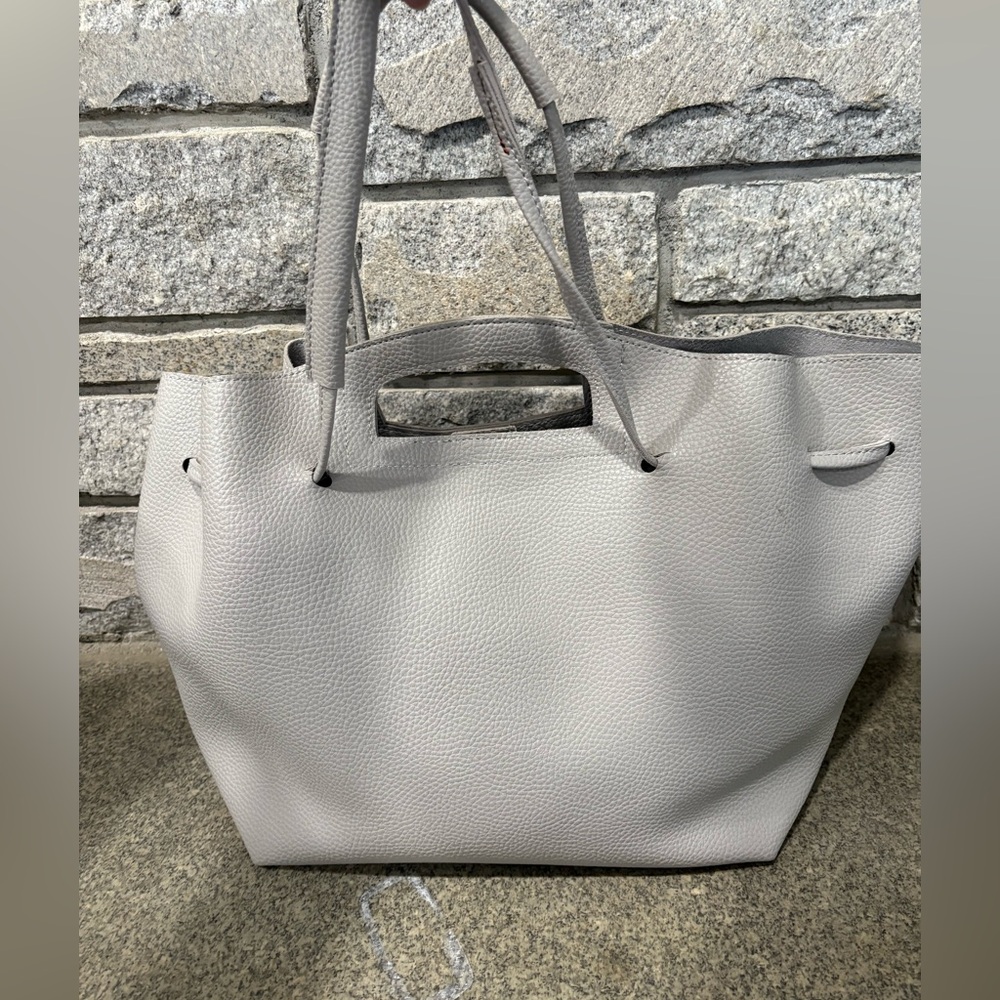 Women's Boutique Grey Faux Leather Tote